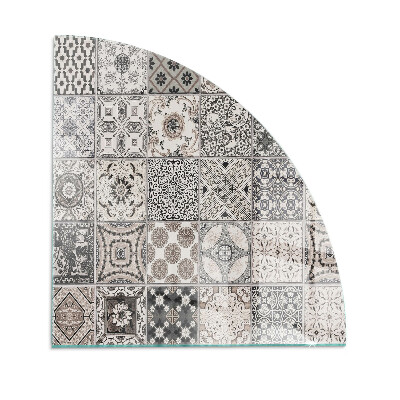 Rohová podložka pod krbová kamna Kachlové dekorativní vzory