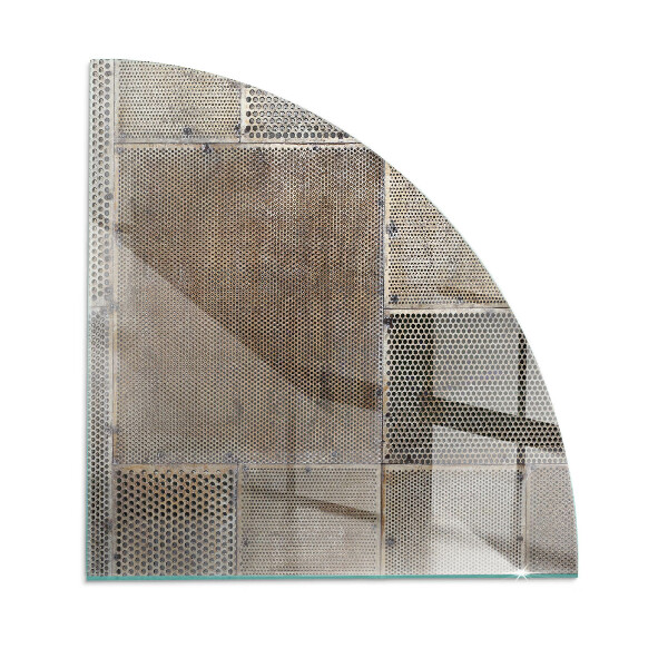 Rohová skleněná podložka pod kamna Motiv perforované oceli