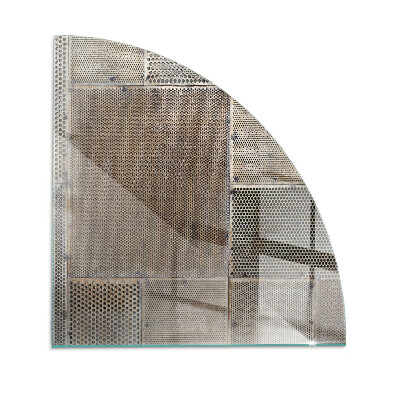 Rohová skleněná podložka pod kamna Motiv perforované oceli