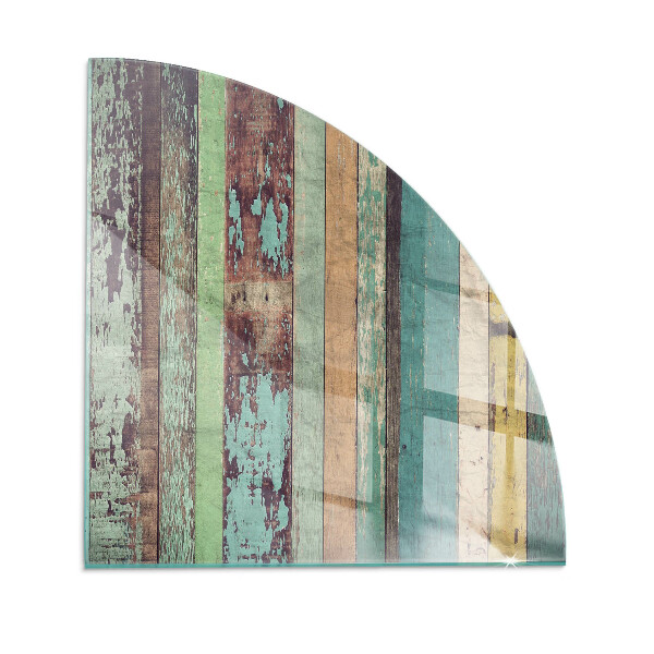 Rohová skleněná podložka pod kamna Barvy desek v různých tónech