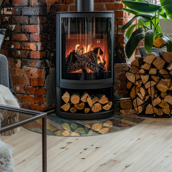 Rohová skleněná podložka pod kamna Barvy desek v různých tónech