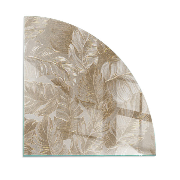 Rohová skleněná podložka pod kamna Jemné vzory listů