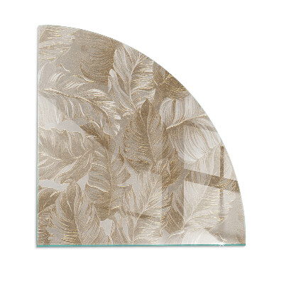 Rohová skleněná podložka pod kamna Jemné vzory listů