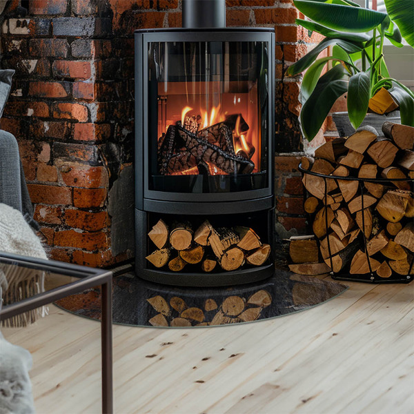 Rohová podložka pod krbová kamna Vzor skalní struktury