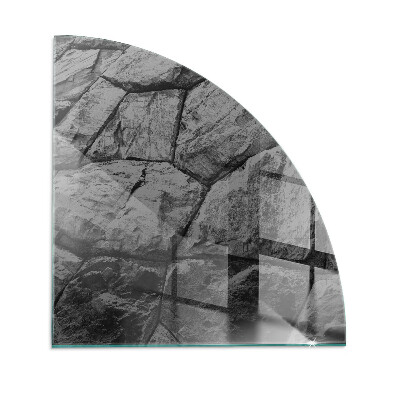 Rohová skleněná podložka pod kamna Kamenný styl v přírodní verzi