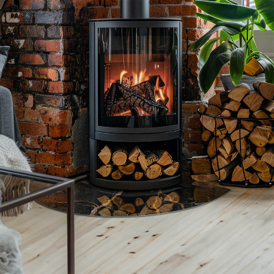 Rohová podložka pod krbová kamna Mramorový styl s jemným žilkováním