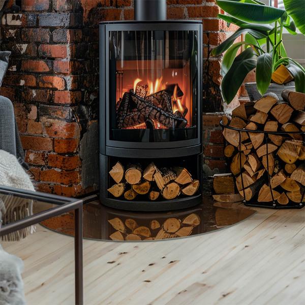 Rohová podložka pod krbová kamna Barva Hnědá