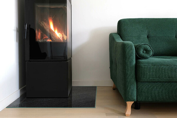 Obdélníkové sklo pod krbová kamna Vzor z přírodního kamene