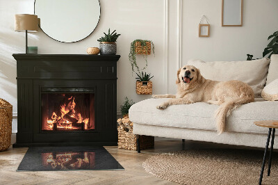 Obdélníkové sklo pod krbová kamna Vzor z přírodního kamene