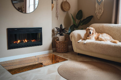 Obdélníková skleněná podložka pod kamna Dřevo v průřezu s přírodní texturou