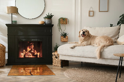 Obdélníková skleněná podložka pod kamna Dřevo v průřezu s přírodní texturou