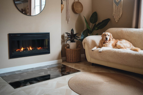 Obdélníková podložka před krb Geometrie ve třech rozměrech