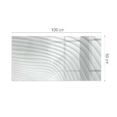 Obdélníkové sklo pod krbová kamna Vlny jemných tvarů