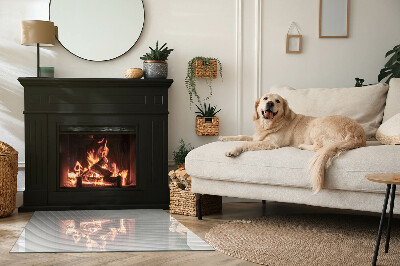 Obdélníkové sklo pod krbová kamna Vlny jemných tvarů