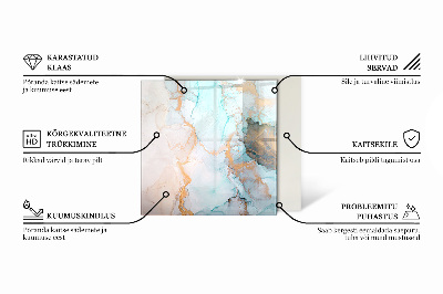 Obdélníkové sklo pod krbová kamna Vlny jemných tvarů