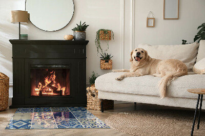 Obdélníková skleněná podložka pod kamna Keramické vzory na pozadí