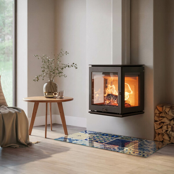 Obdélníková skleněná podložka pod kamna Keramické vzory na pozadí