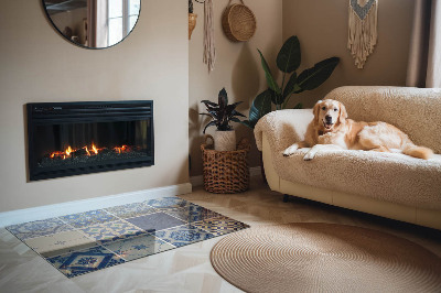 Obdélníková skleněná podložka pod kamna Keramické vzory na pozadí