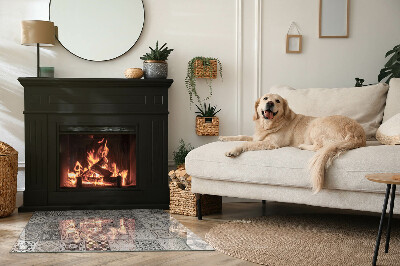 Obdélníková podložka před krb Kachlové dekorativní vzory