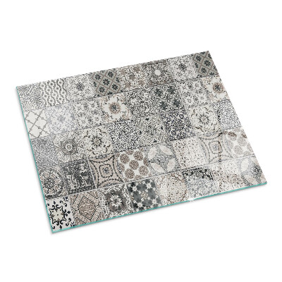 Obdélníková podložka před krb Kachlové dekorativní vzory