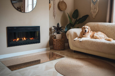 Obdélníkové sklo pod krbová kamna Vzor inspirovaný dřevem