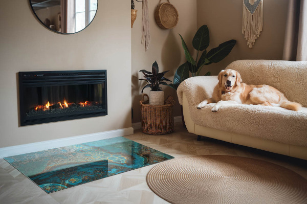 Obdélníková podložka před krb Organický vzor v abstraktním stylu