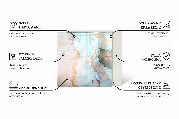 Obdélníková podložka před krb Organický vzor v abstraktním stylu