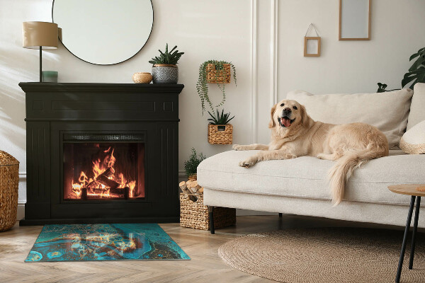 Obdélníková podložka před krb Organický vzor v abstraktním stylu