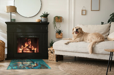 Obdélníková podložka před krb Organický vzor v abstraktním stylu