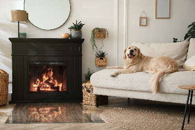 Obdélníková podložka před krb Vzor borovicového dřeva