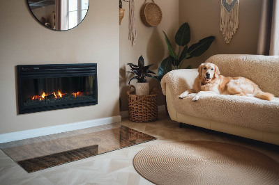 Obdélníková podložka před krb Vzor borovicového dřeva