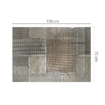 Obdélníková skleněná podložka pod kamna Motiv perforované oceli