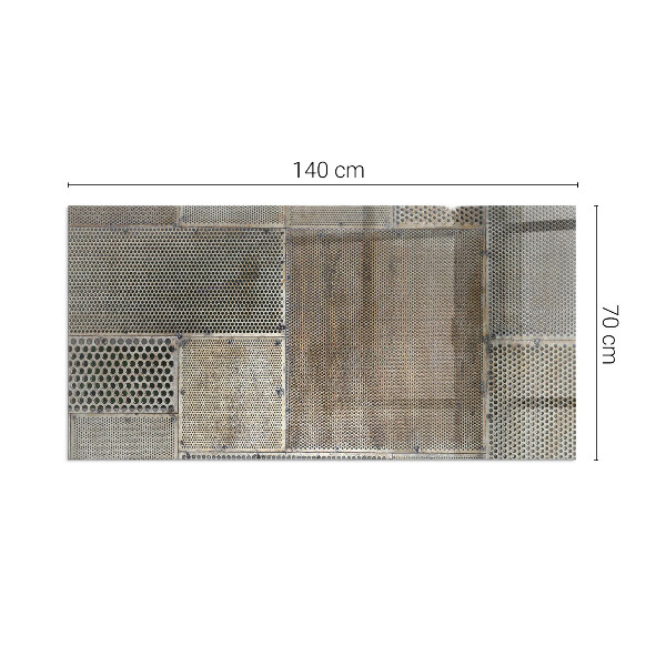 Obdélníková skleněná podložka pod kamna Motiv perforované oceli