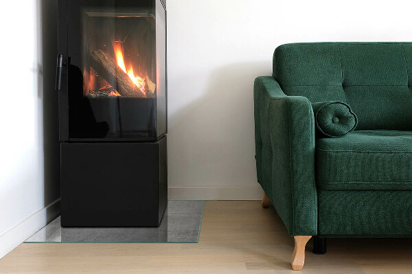 Obdélníkové sklo pod krbová kamna Vzorek surového betonu