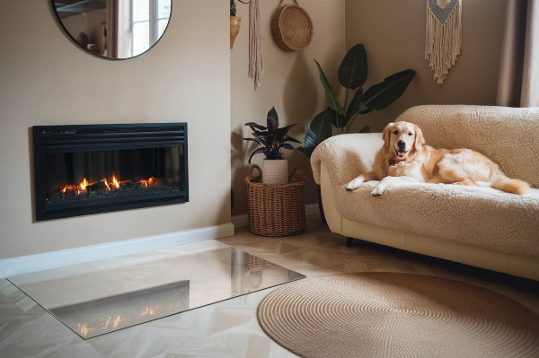 Obdélníková skleněná podložka pod kamna Mramorový organický motiv