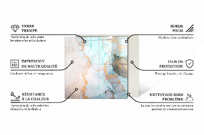 Obdélníková podložka před krb Stylový mramorový motiv