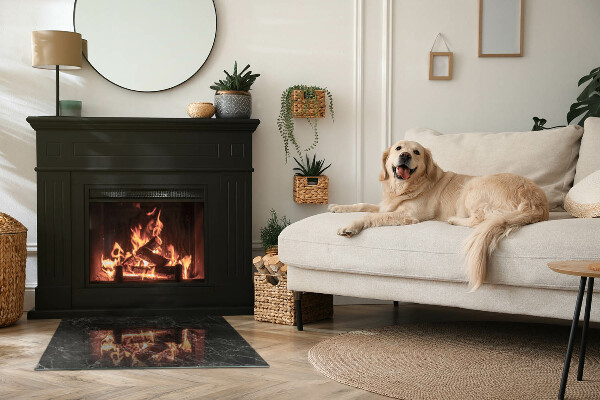 Obdélníková podložka před krb Stylový mramorový motiv