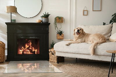 Obdélníkové sklo pod krbová kamna Kamenný vzor inspirovaný přírodou