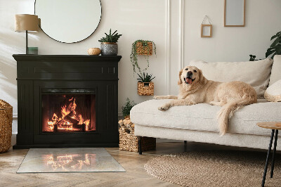 Obdélníkové sklo pod krbová kamna Kamenný vzor inspirovaný přírodou