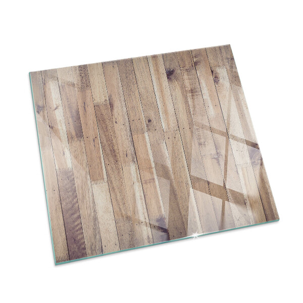 Obdélníkové sklo pod krbová kamna Dřevěný vzor v geometrickém uspořádání