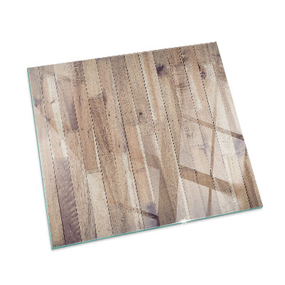 Obdélníkové sklo pod krbová kamna Dřevěný vzor v geometrickém uspořádání