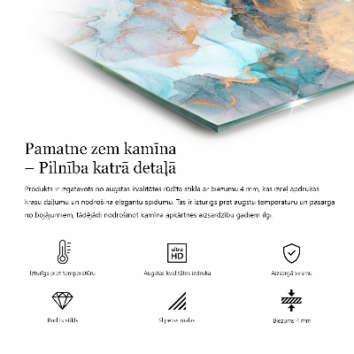 Obdélníkové sklo pod krbová kamna Dřevěný vzor v geometrickém uspořádání