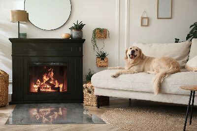 Obdélníková skleněná podložka pod kamna Vzor surové struktury