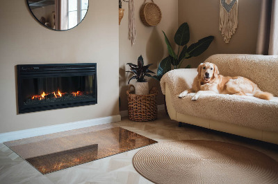 Obdélníková podložka před krb Rez na kovovém povrchu