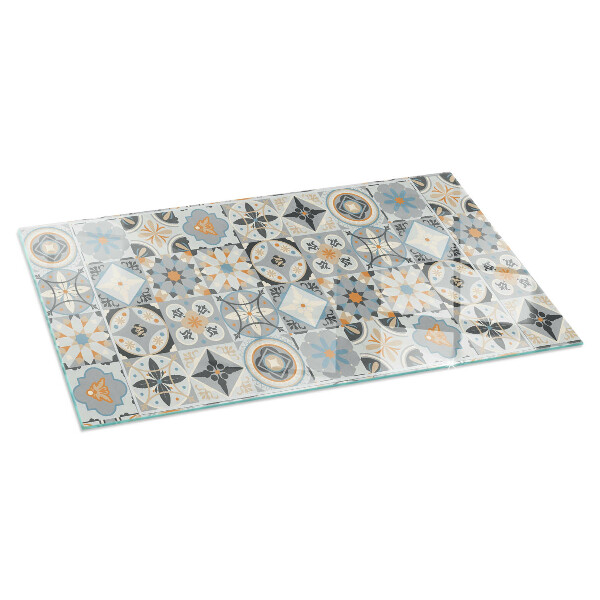 Obdélníková podložka před krb Mozaikové vzory v dlaždicových tvarech