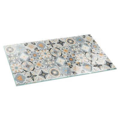 Obdélníková podložka před krb Mozaikové vzory v dlaždicových tvarech