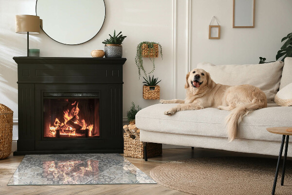 Obdélníkové sklo pod krbová kamna Uspořádání mozaikových dekorací