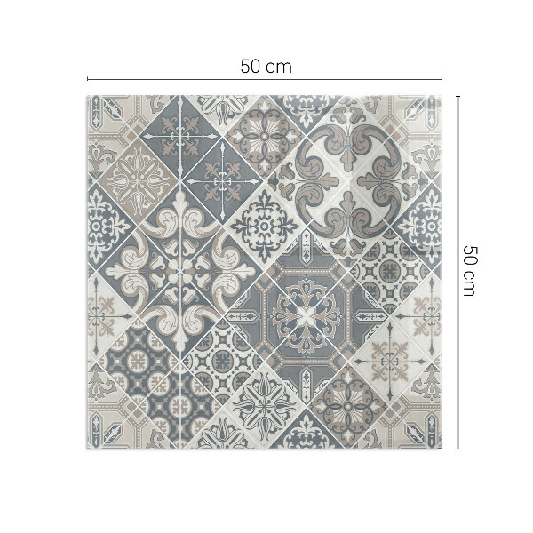 Obdélníkové sklo pod krbová kamna Uspořádání mozaikových dekorací