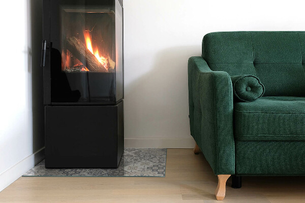 Obdélníkové sklo pod krbová kamna Uspořádání mozaikových dekorací