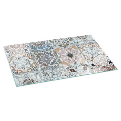 Obdélníkové sklo pod krbová kamna Mozaikové vzory v dlaždicích